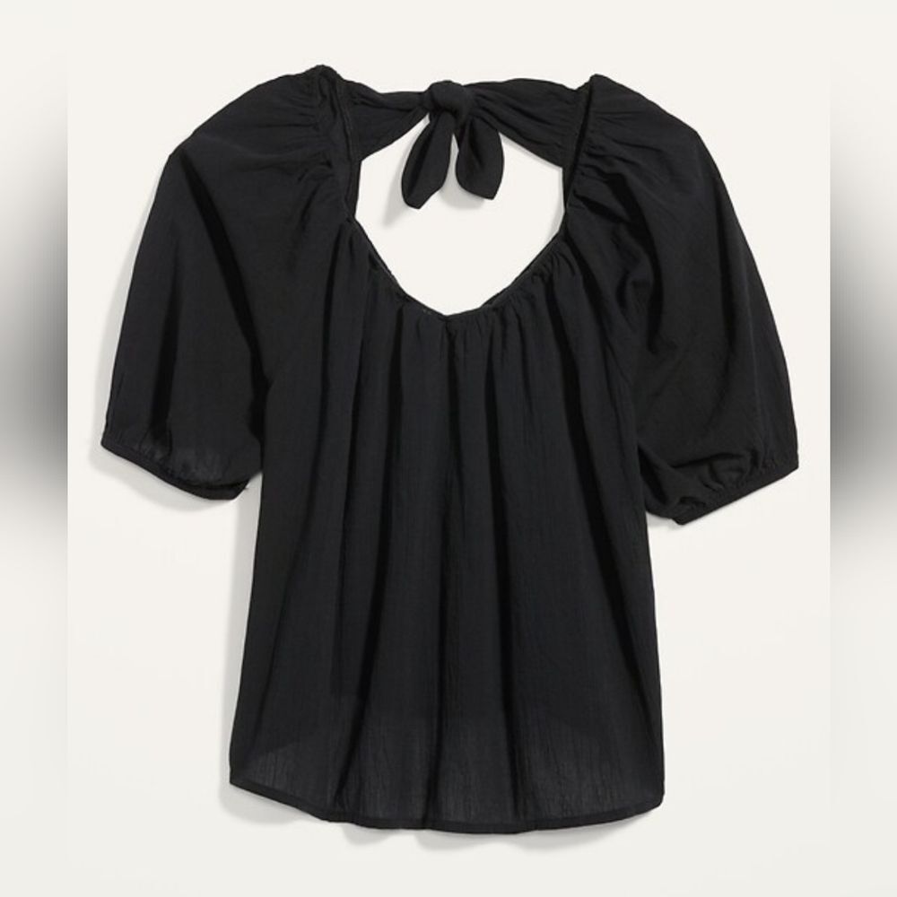 Old Navy Puff Sleeve Tie Swing Top